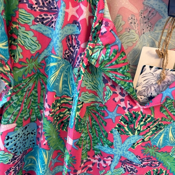 Island collection woman's large flowy fun summer pattern dress, coverup - Picture 2 of 9